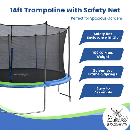 Zero Gravity 14ft Trampoline with Safety Net - Leisure Brands Group