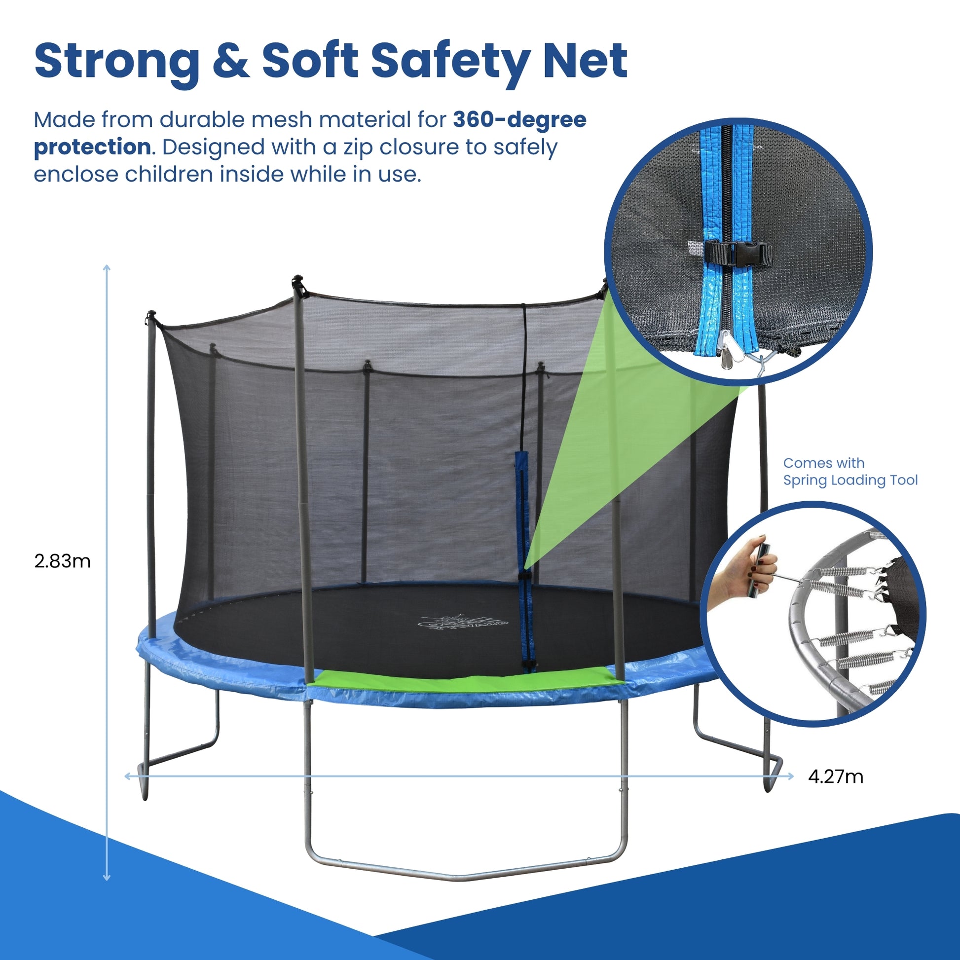 Zero Gravity 14ft Trampoline with Safety Net - Leisure Brands Group