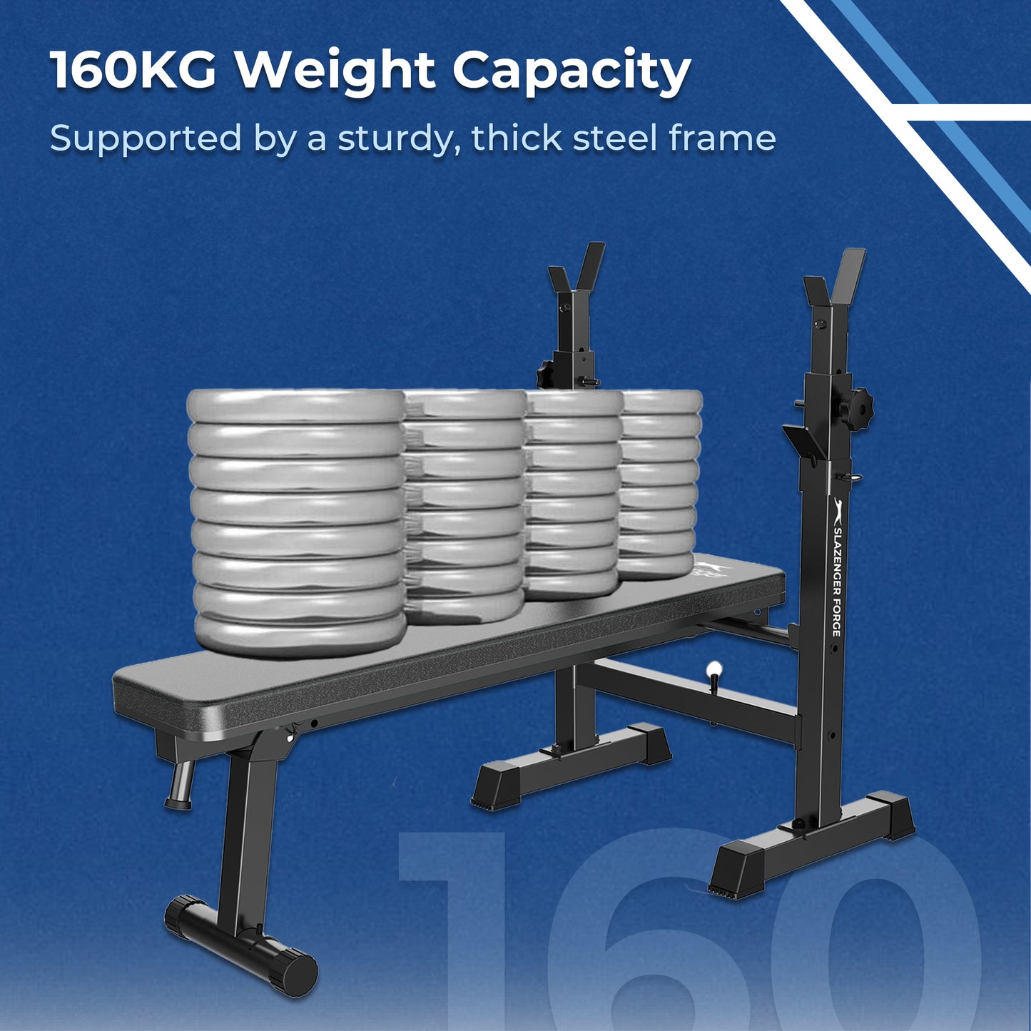 Slazenger Forge Weight Bench with Adjustable Barbell Rack - Slazenger SA