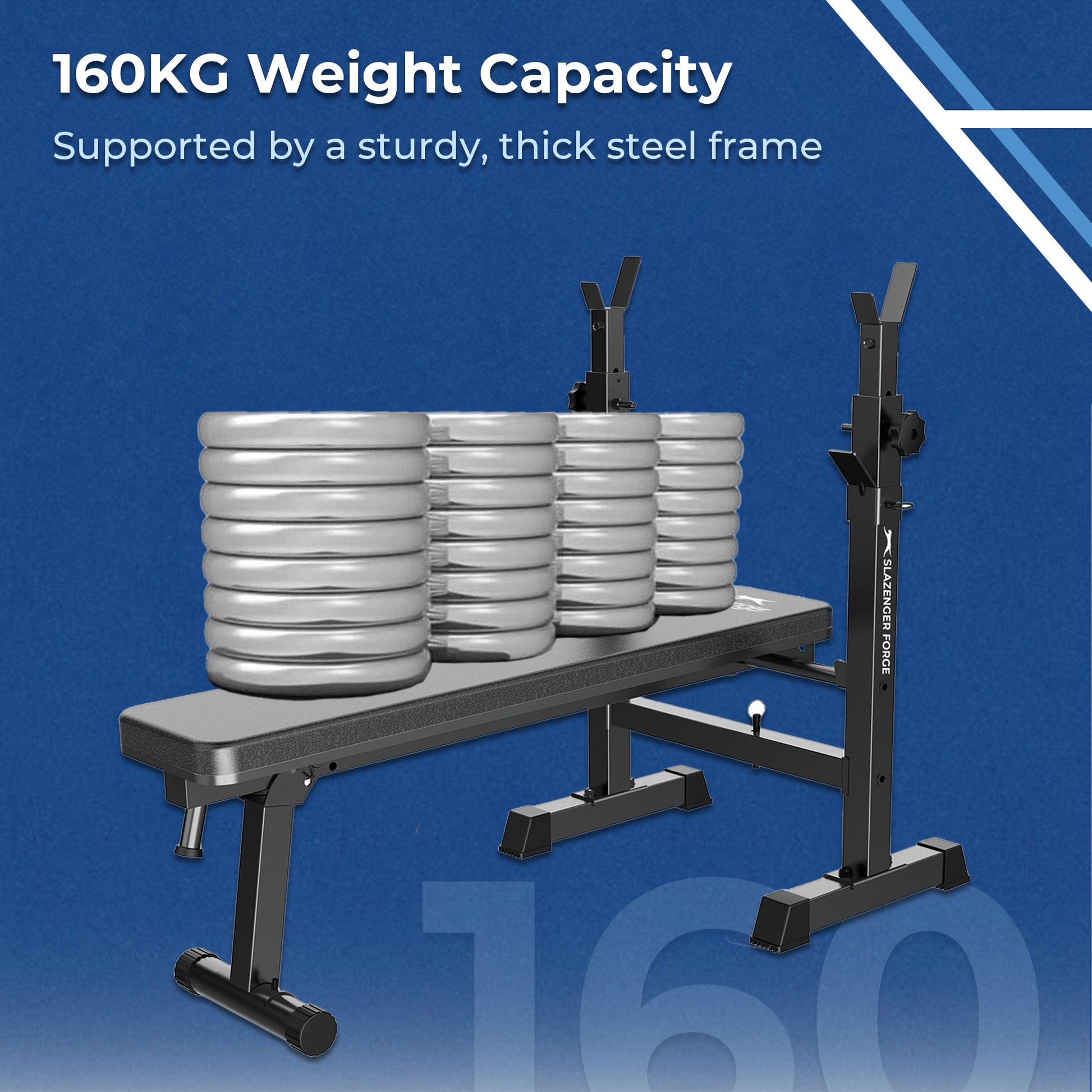 Slazenger Forge Weight Bench with Adjustable Barbell Rack - Slazenger SA