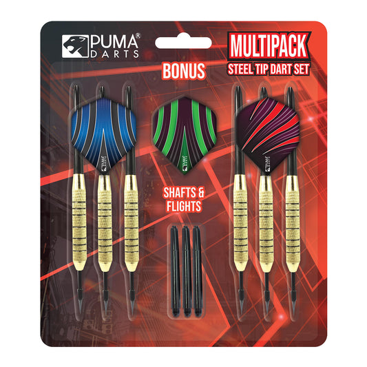 Puma Multipack Steel Tip Dart Set - Leisure Brands Group