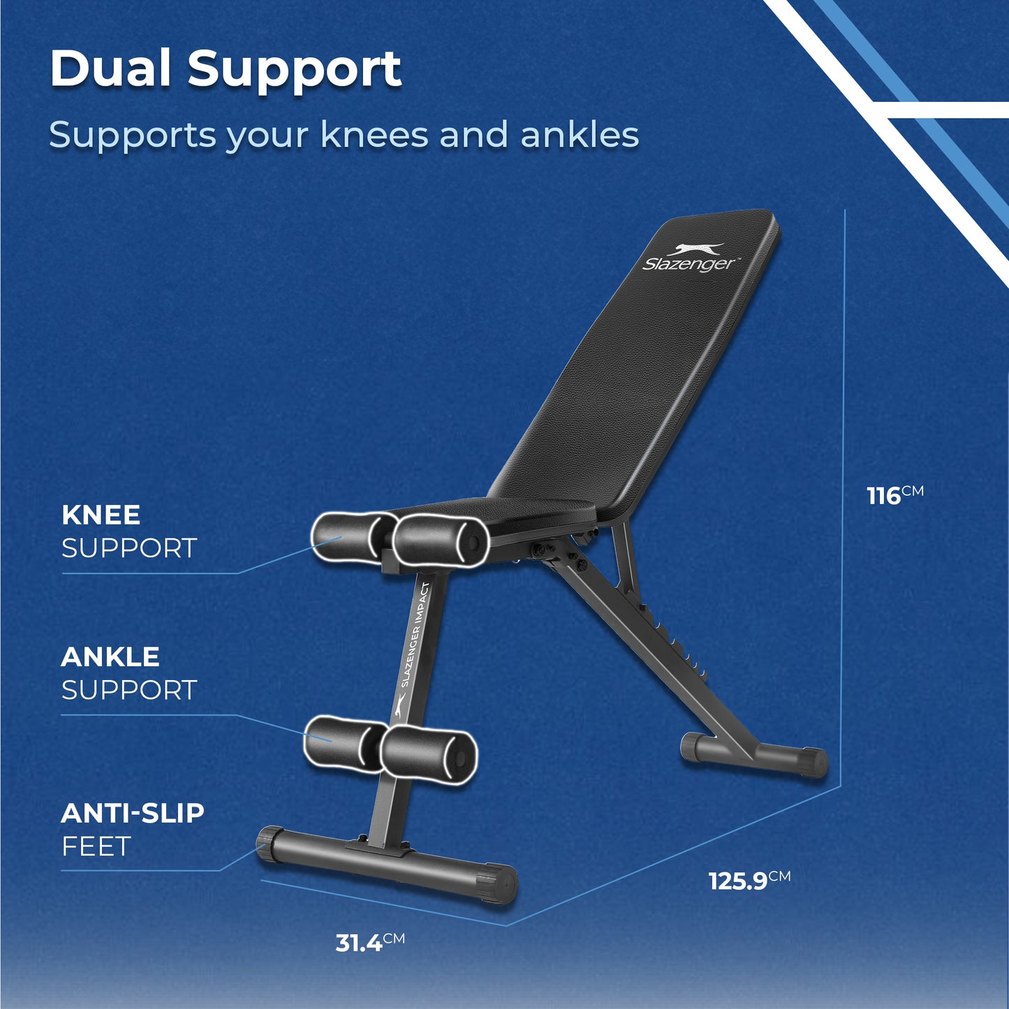 Slazenger Impact Adjustable Dumbbell & Sit Up Weight Bench - Slazenger SA