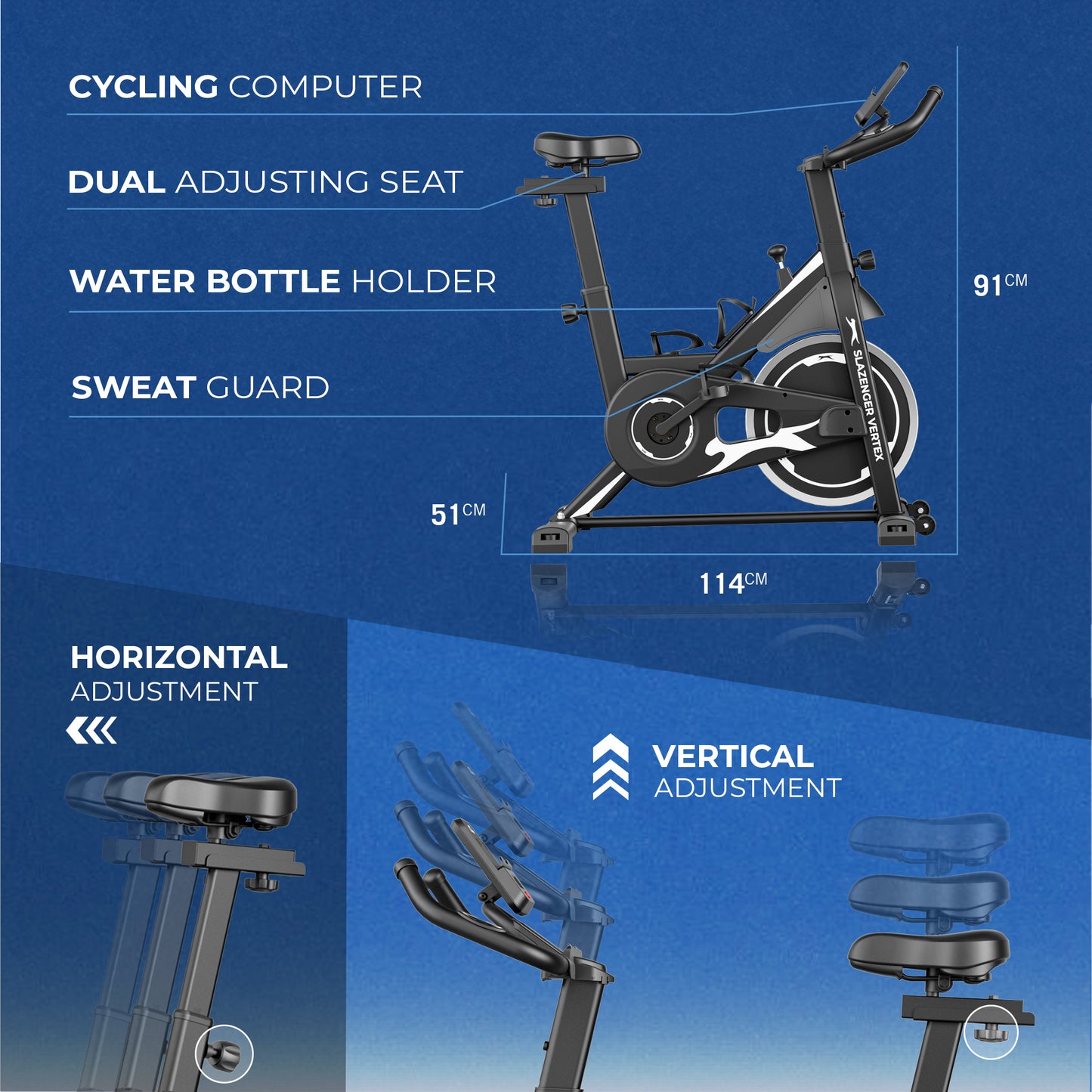 Slazenger Vertex Indoor Spinning Exercise Bike - Slazenger SA