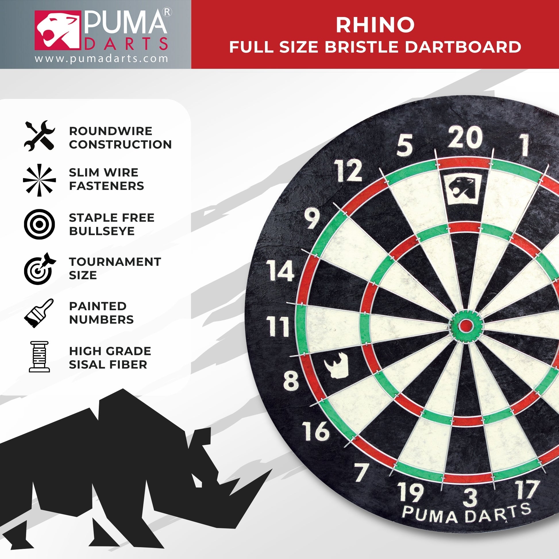 Puma Rhino Dartboard - Leisure Brands Group