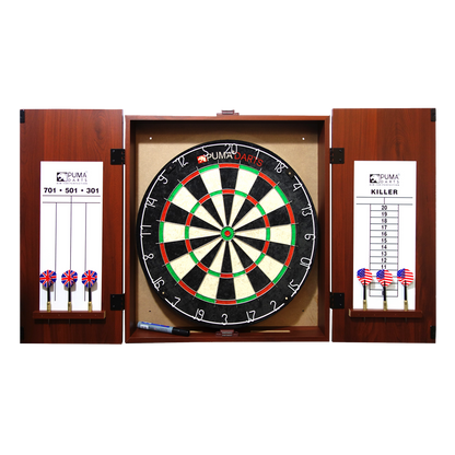 Puma Stadium Bristle Dartboard & Cabinet Set - Leisure Brands Group