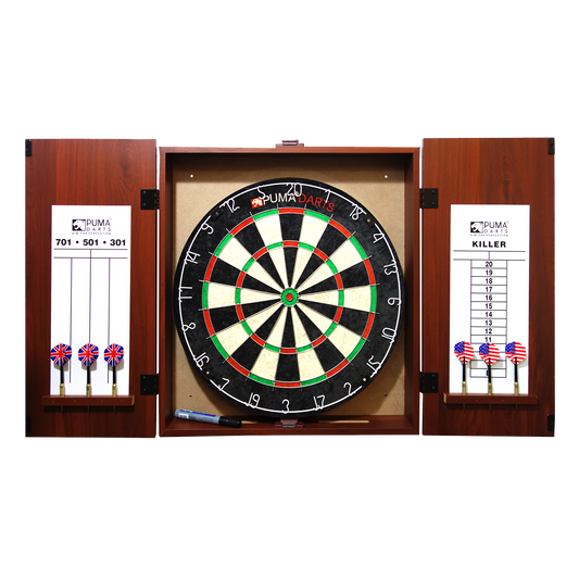 Puma Stadium Bristle Dartboard & Cabinet Set - Leisure Brands Group