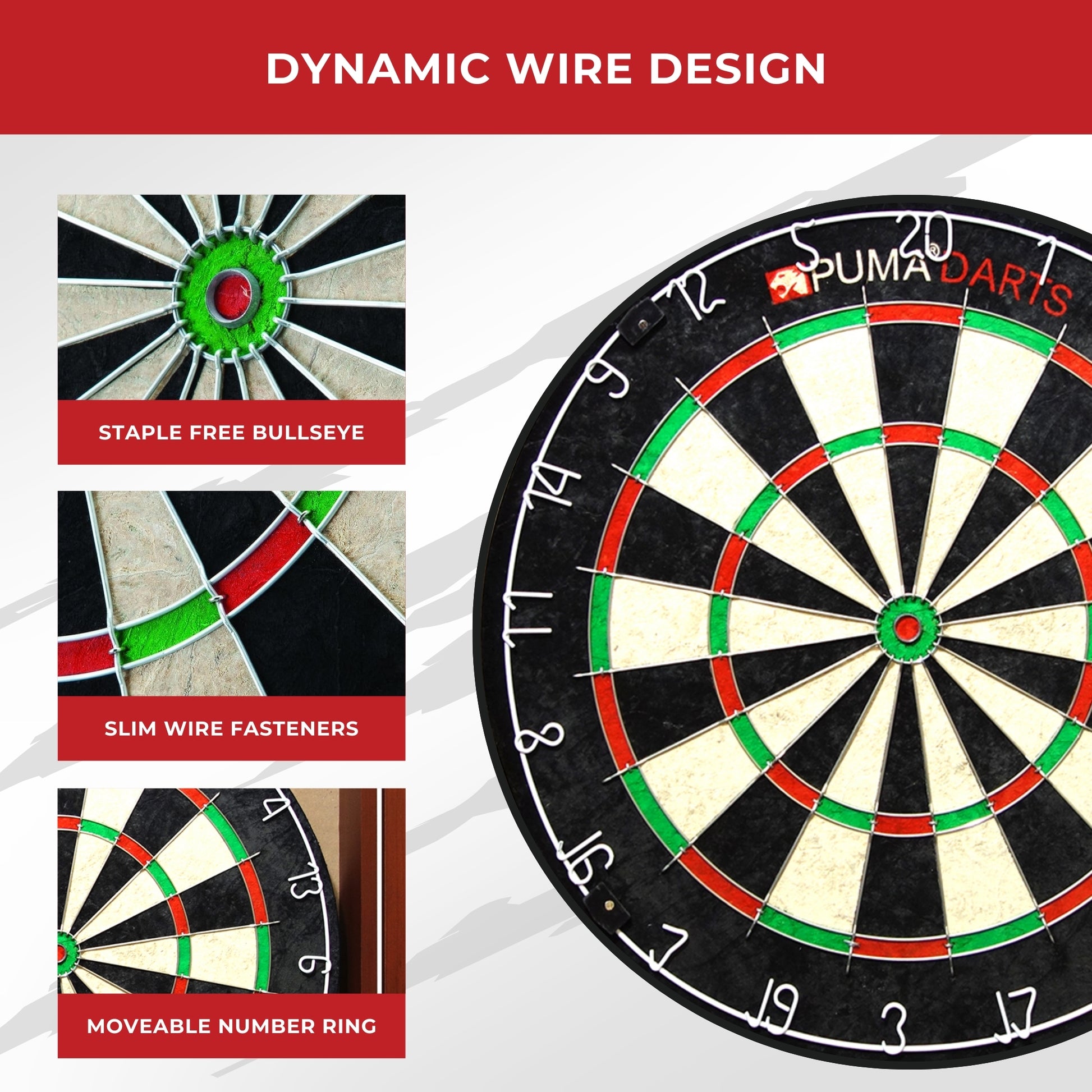 Puma Stadium Bristle Dartboard & Cabinet Set - Leisure Brands Group