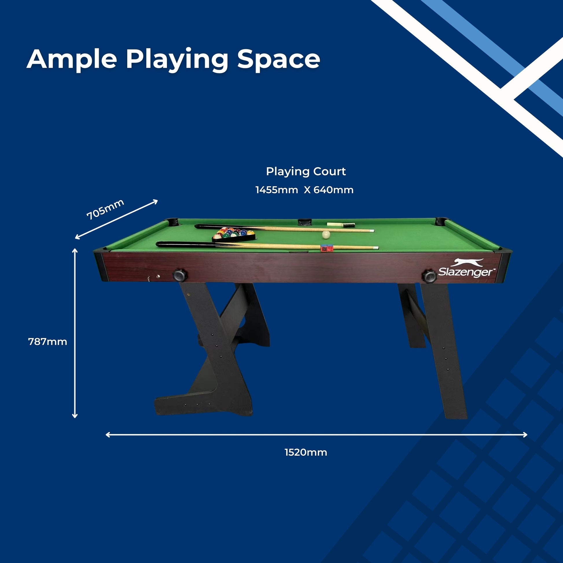 Slazenger 5ft Folding Pool/Snooker Table - Slazenger SA