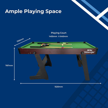 Slazenger 5ft Folding Pool/Snooker Table - Slazenger SA