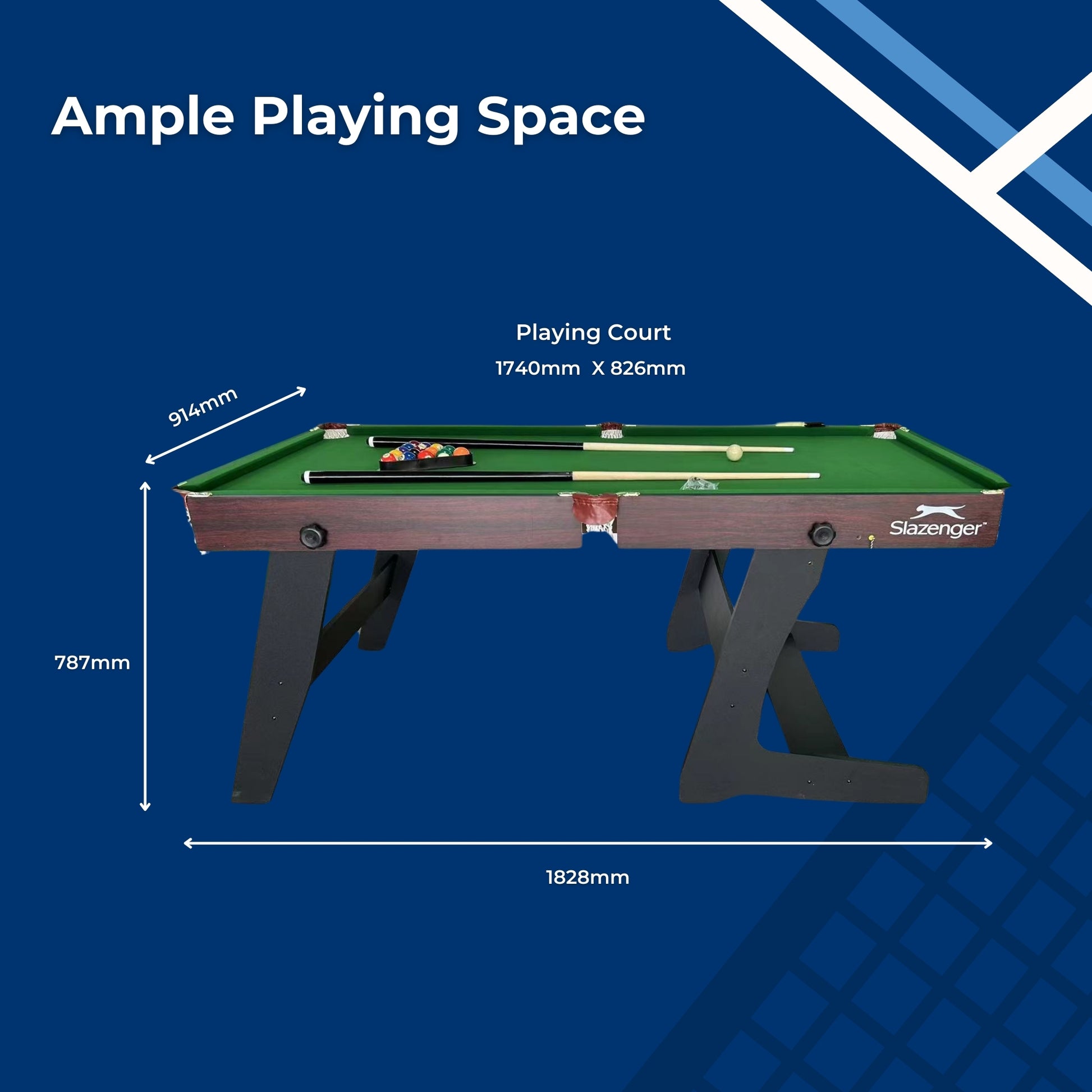 Slazenger 6ft Folding Pool/Snooker Table - Slazenger SA