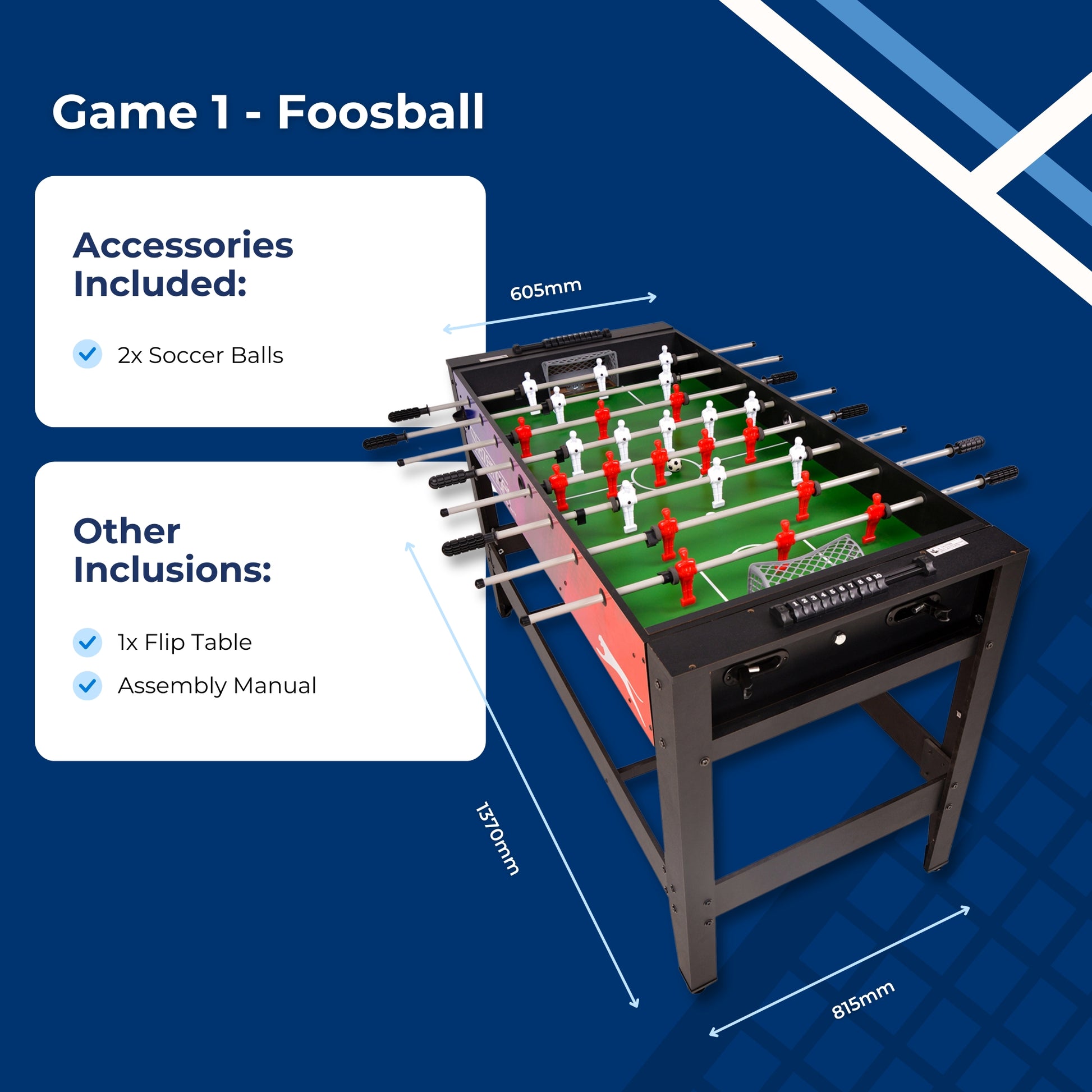 Slazenger 54" 4-in-1 Gaming Flip Table - Slazenger SA