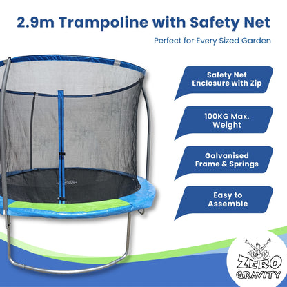 Zero Gravity 9.5ft Trampoline with Safety Net - Leisure Brands Group