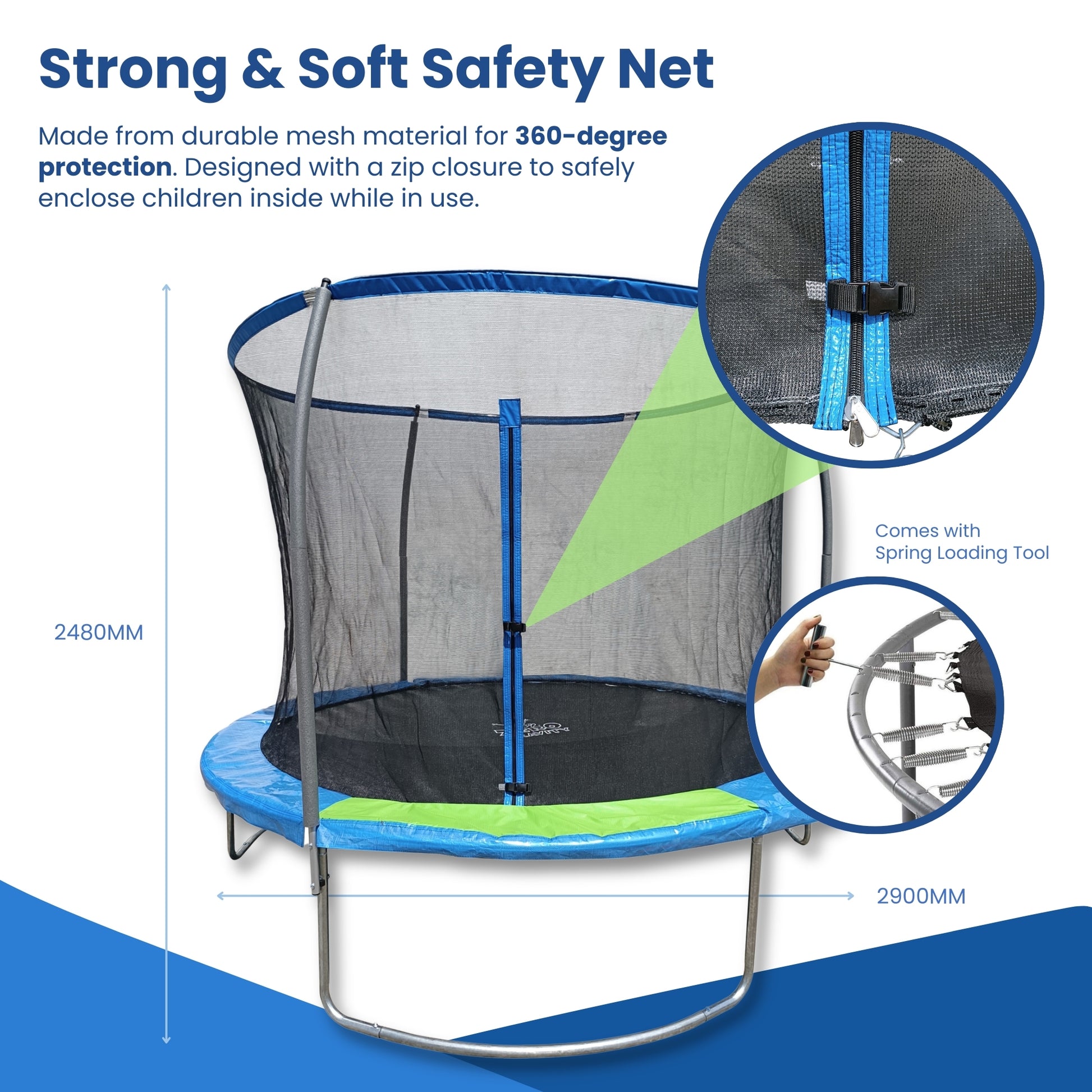 Zero Gravity 9.5ft Trampoline with Safety Net - Leisure Brands Group