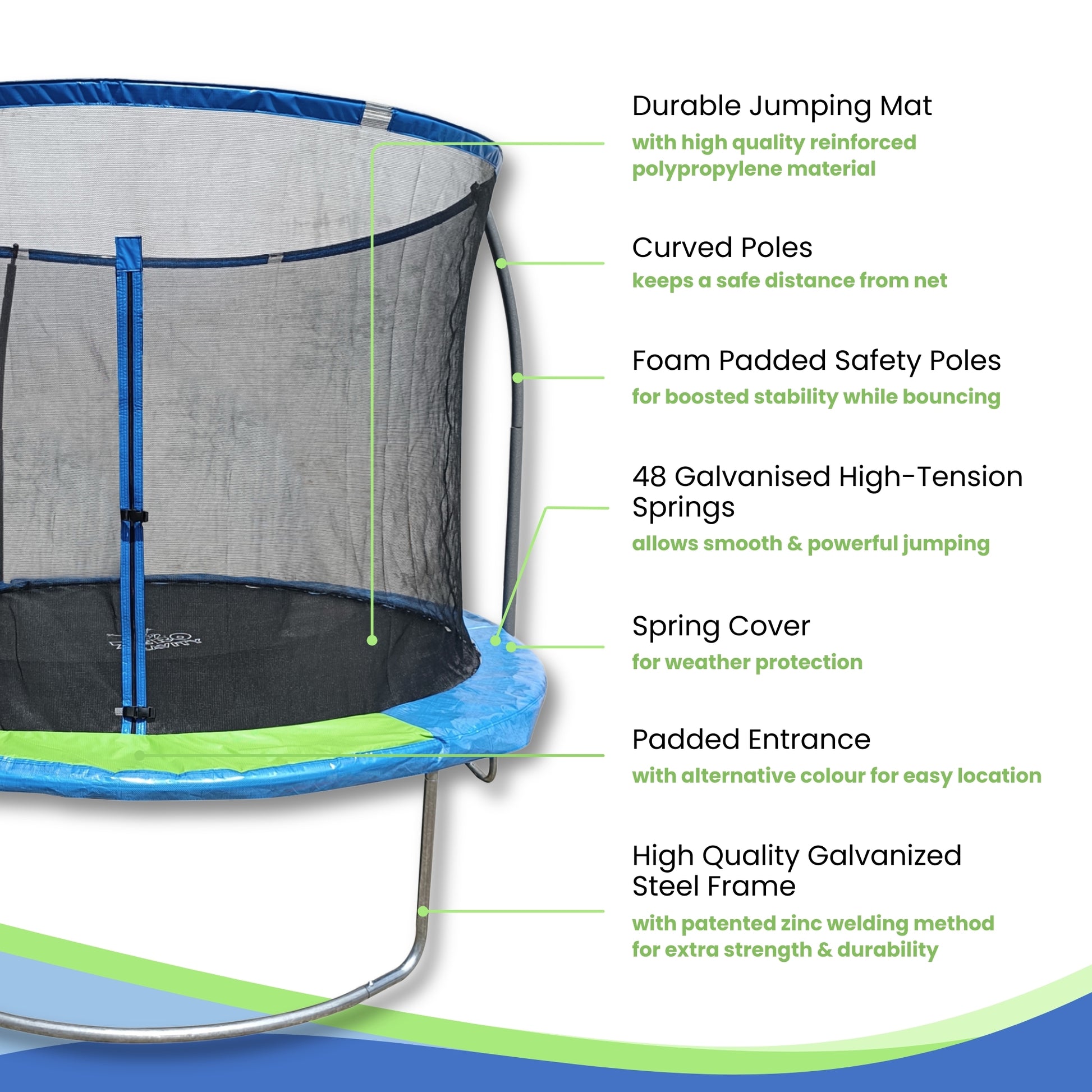 Zero Gravity 9.5ft Trampoline with Safety Net - Leisure Brands Group